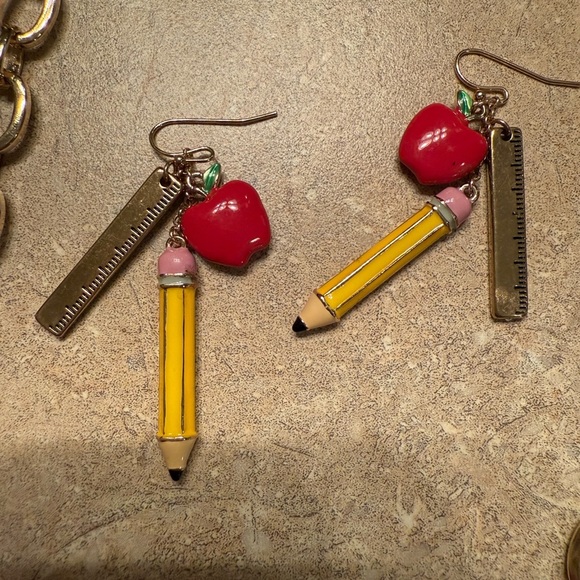 True to Form Teacher Alphabet Charm Necklace and Earring Set - Picture 4 of 6